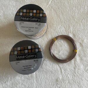 New Sealed Metal Gallery Chain Rolls and Jewelry Wire